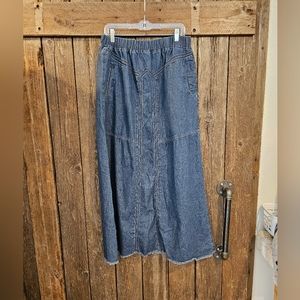 Long denim skirt